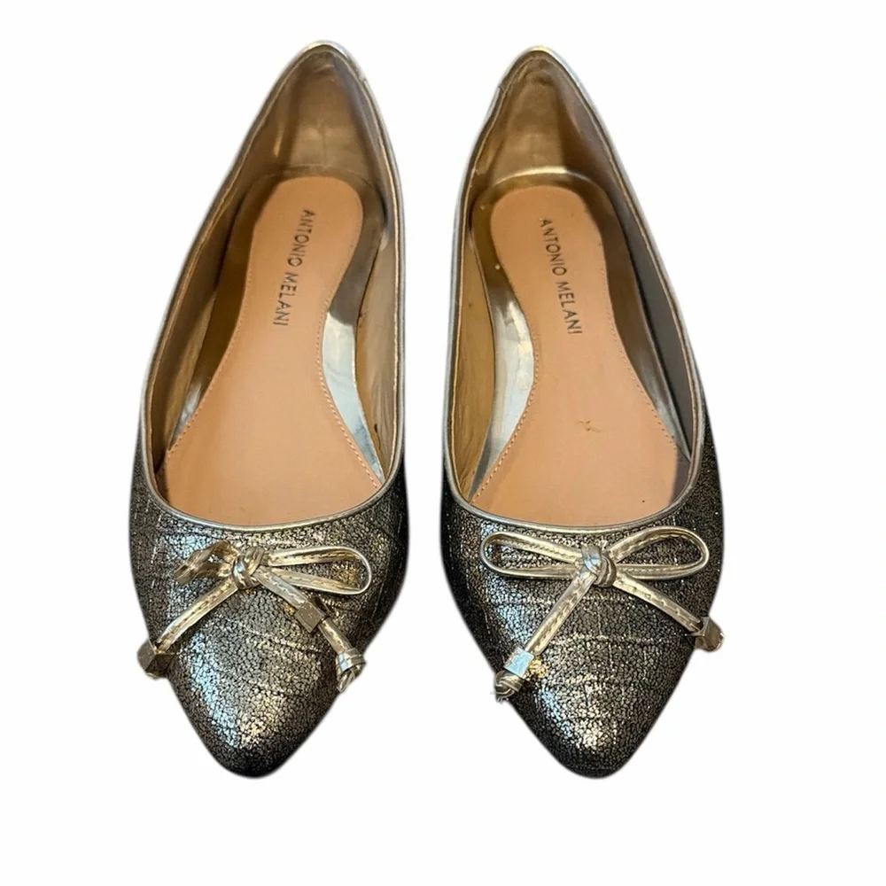 Antonio Melani gold metallic ballet flats size 7.5‎ comfort dressy party work